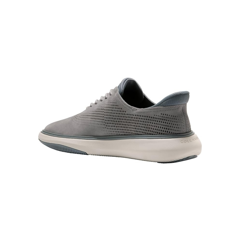 Cole Haan Men’s Grand Phaze Laser Cut Quick-On Oxfords – Steel / Turbulence / Dove Nubuck