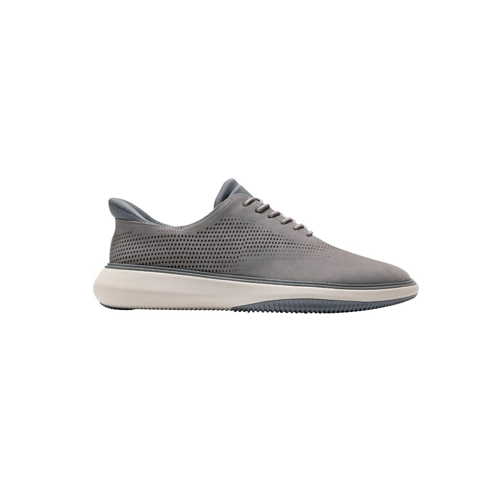 Cole Haan Men’s Grand Phaze Laser Cut Quick-On Oxfords – Steel / Turbulence / Dove Nubuck