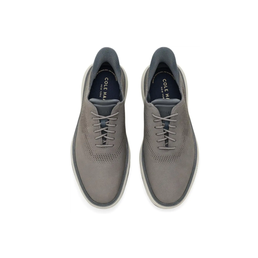 Cole Haan Men’s Grand Phaze Laser Cut Quick-On Oxfords – Steel / Turbulence / Dove Nubuck
