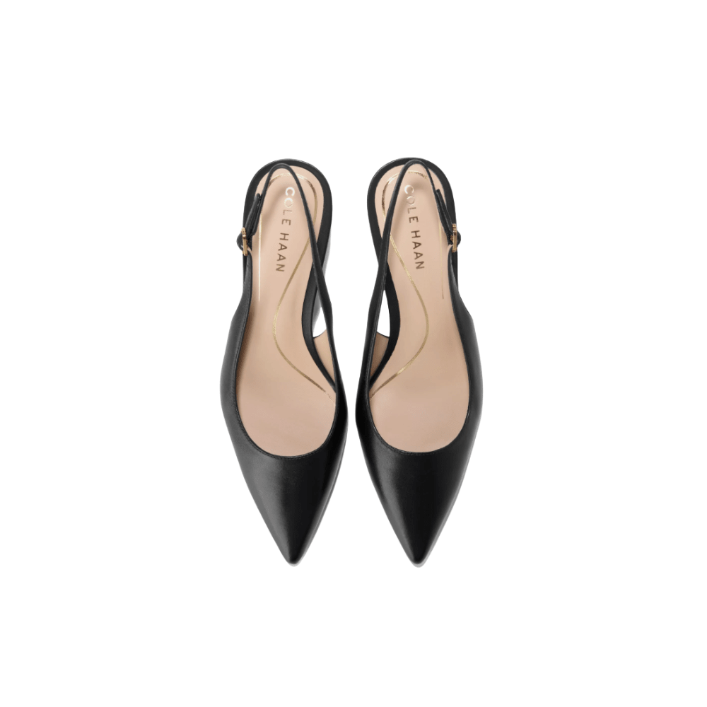 Cole Haan Women’s Hansell Leather Slingback Pumps – Black