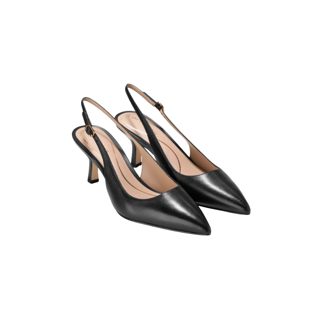 Cole Haan Women’s Hansell Leather Slingback Pumps – Black