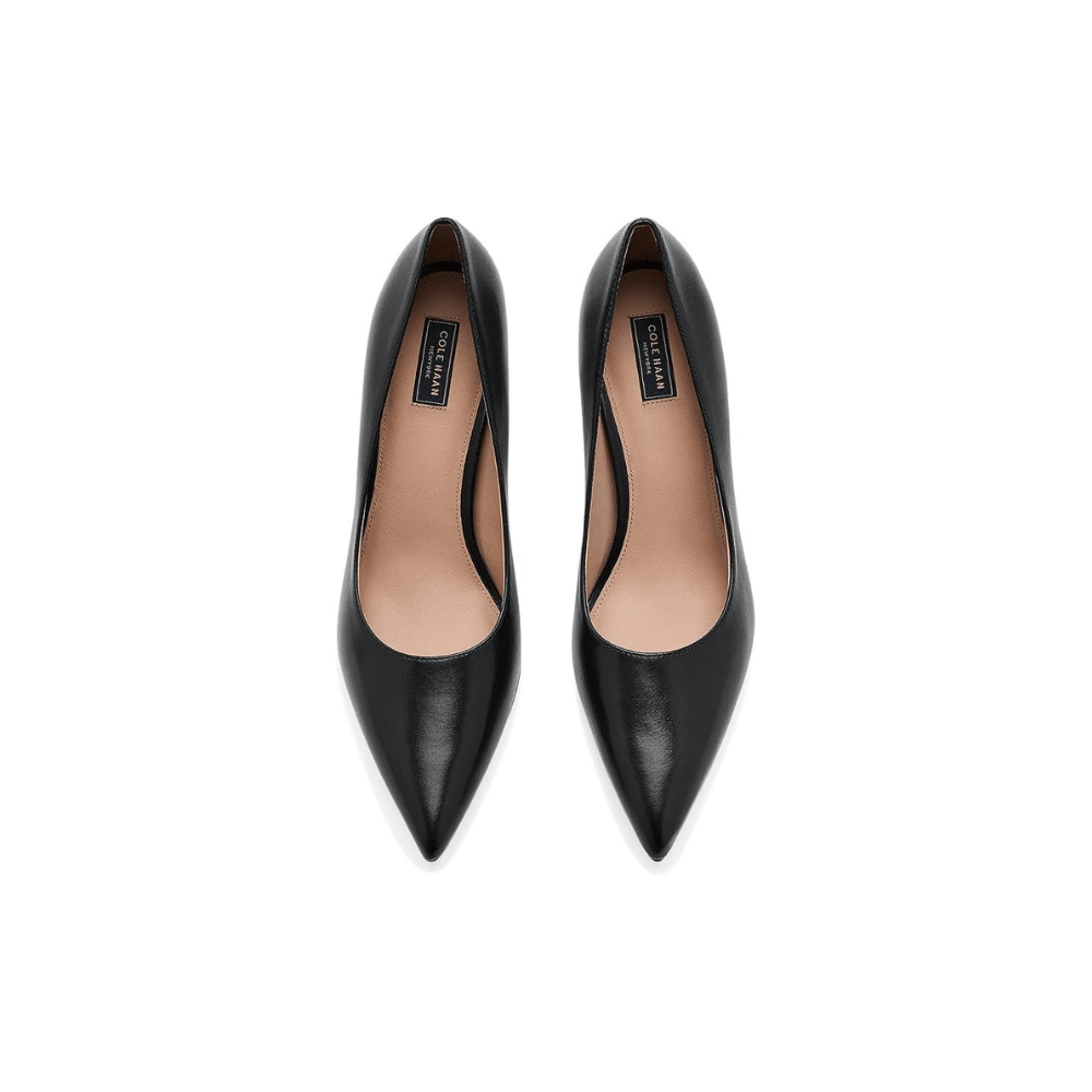 Cole Haan Women's Hansell Pointed Toe Leather Pump - Black Leather