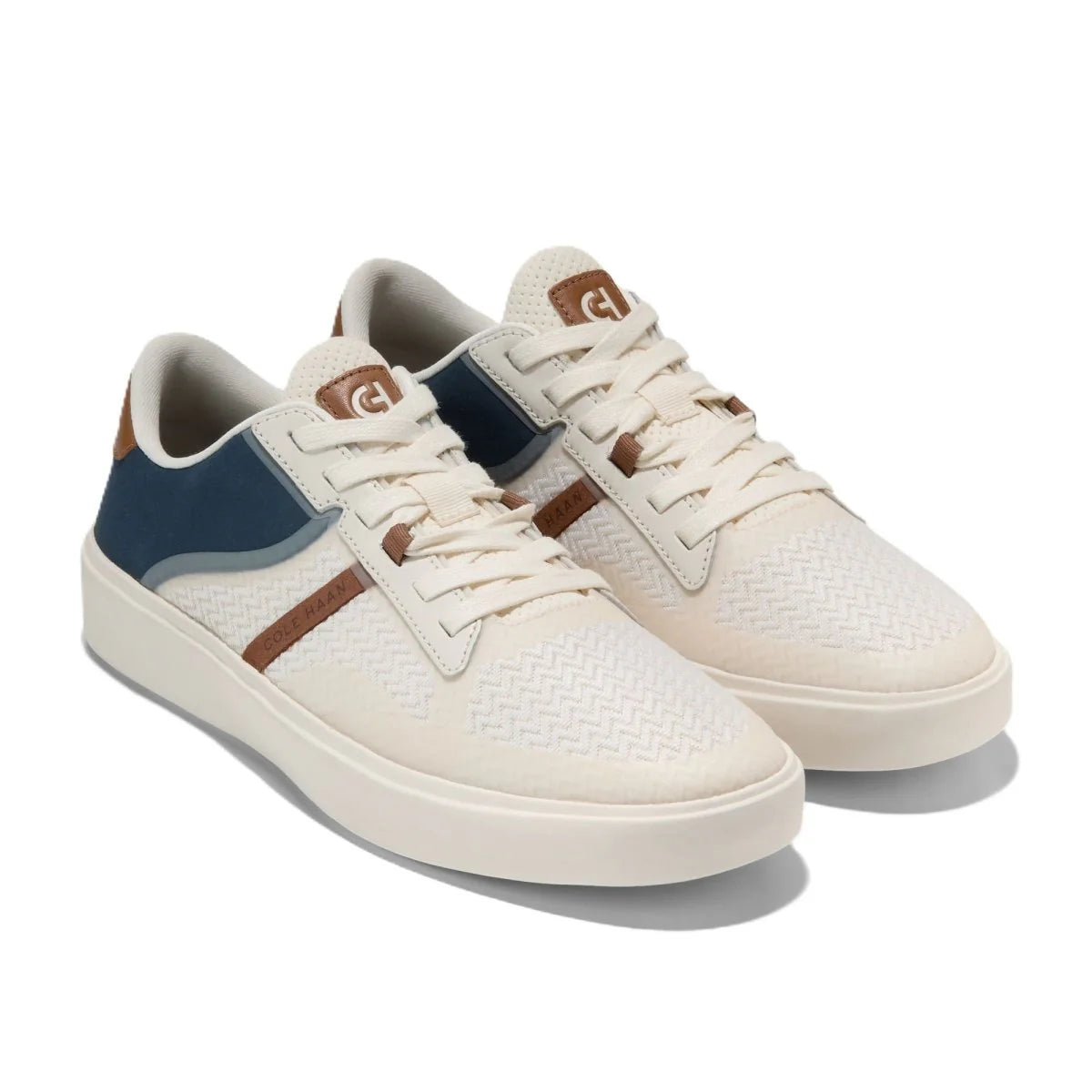 Cole Haan Men's Grand Crosscourt Winner Ivory/ Navy Blazer Sneakers