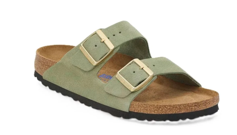Birkenstock Arizona Soft Footbed Suede Leather Green Tea Unisex Sandal