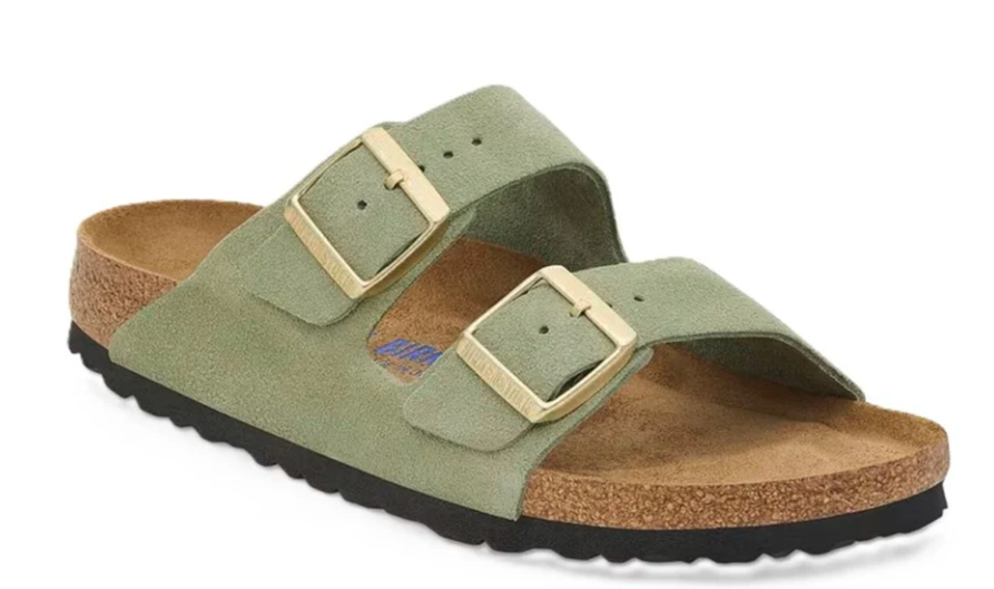 Birkenstock Arizona Soft Footbed Suede Leather Green Tea Unisex Sandal