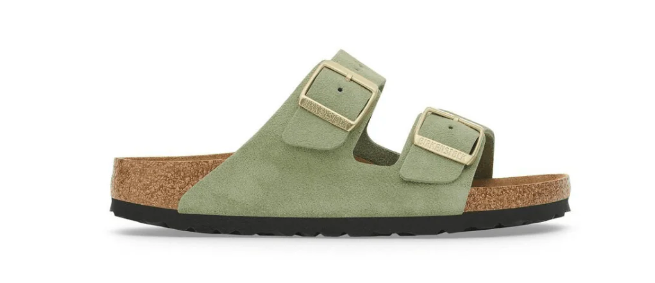 Birkenstock Arizona Soft Footbed Suede Leather Green Tea Unisex Sandal