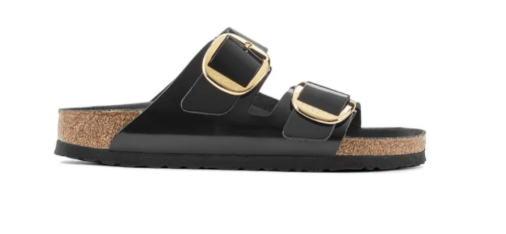 Birkenstock Arizona Big Buckle | Hex Black Patent Natural Leather (Narrow Fit)