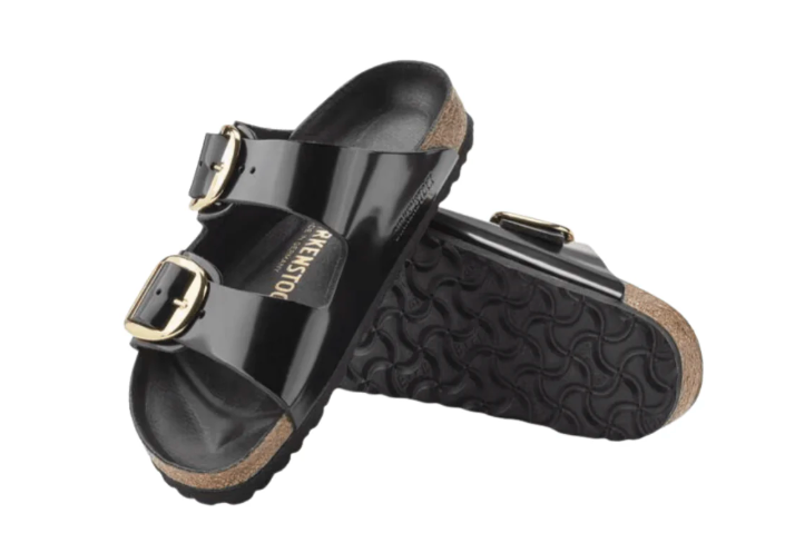 Birkenstock Arizona Big Buckle | Hex Black Patent Natural Leather (Narrow Fit)