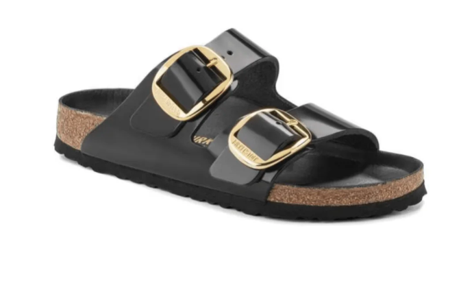 Birkenstock Arizona Big Buckle | Hex Black Patent Natural Leather (Narrow Fit)