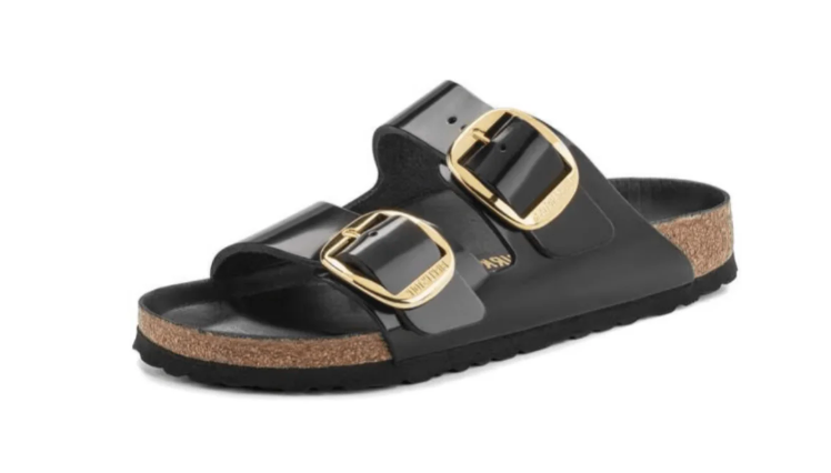 Birkenstock Arizona Big Buckle | Hex Black Patent Natural Leather (Narrow Fit)