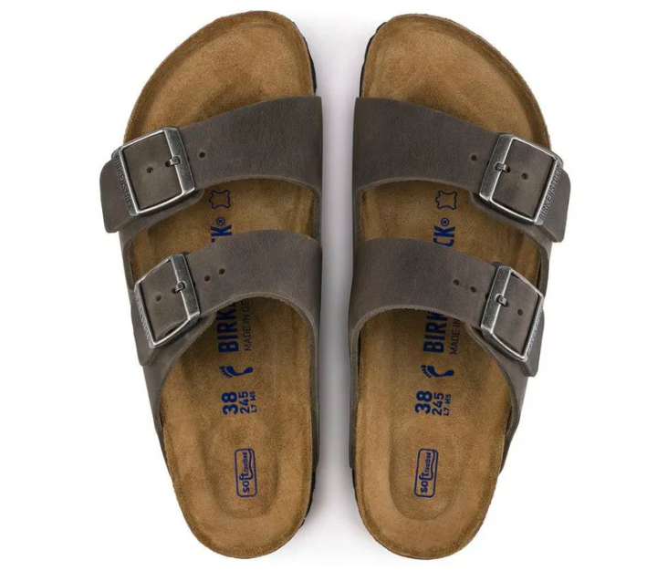 Arizona Sandal Iron Oiled Leather with Soft Footbed