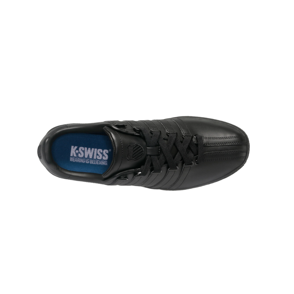 K-Swiss Men’s Classic VN Extra Wide Leather Sneakers – Black/Black