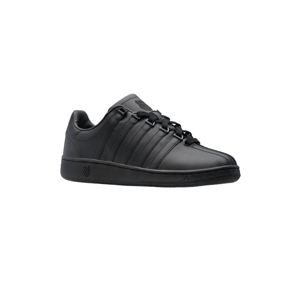 K-Swiss Men’s Classic VN Extra Wide Leather Sneakers – Black/Black