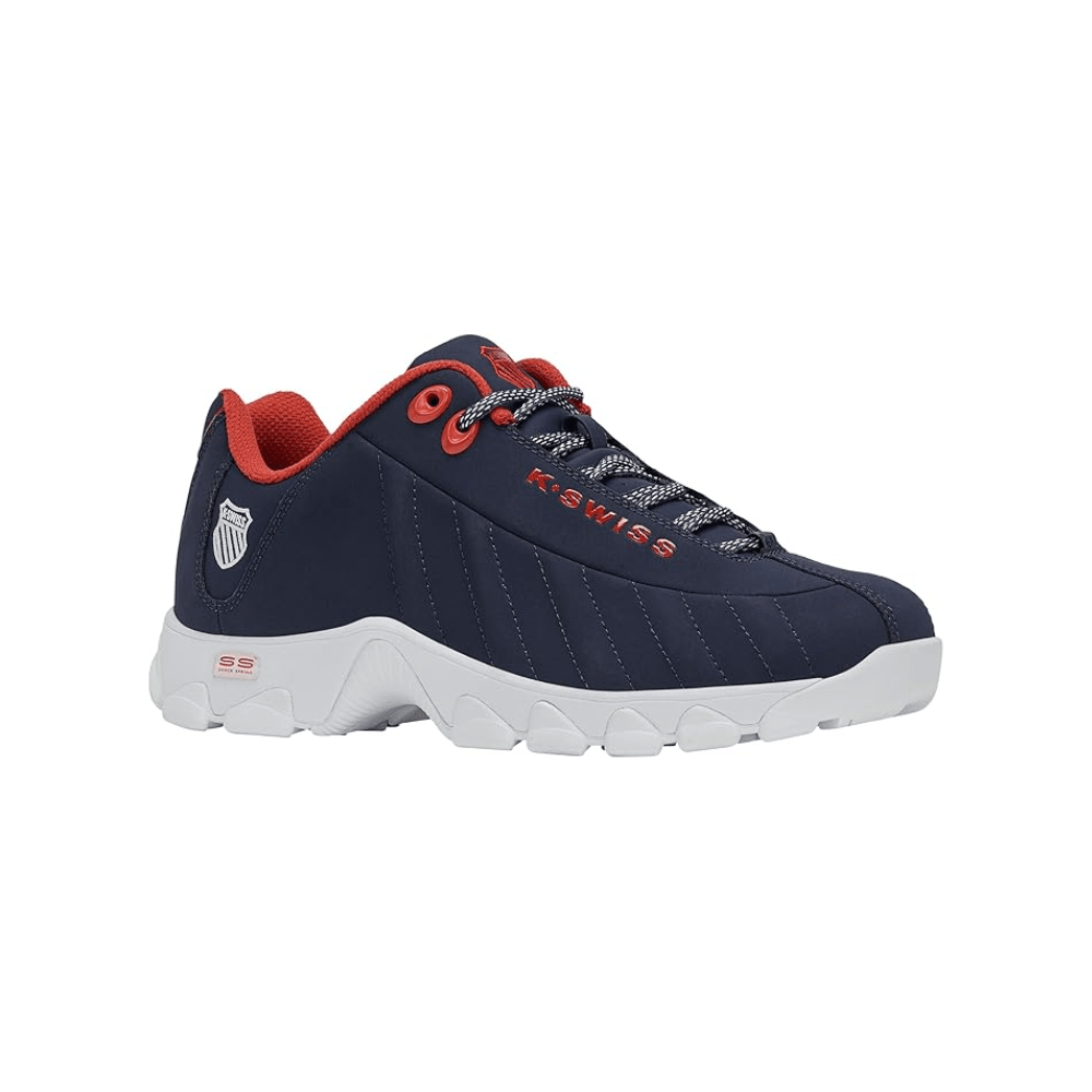 K-Swiss Men's ST 329 CMF Leather Sneaker Navaca/MSRed/WT