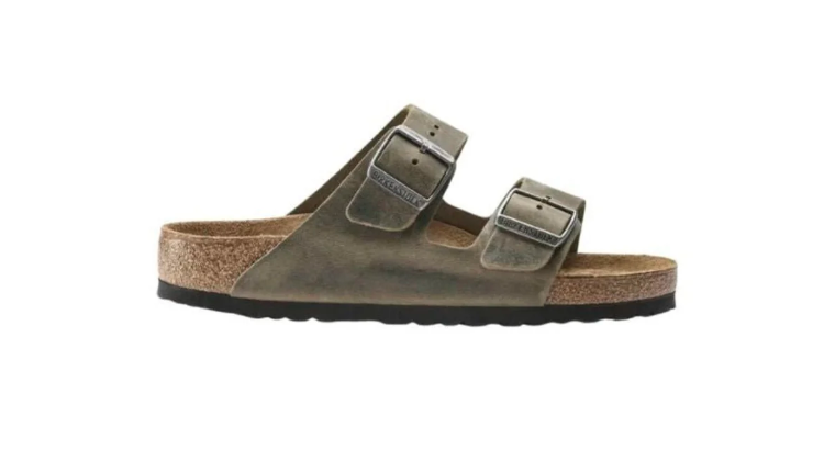 Birkenstock Arizona Soft Footbed Oiled Leather Faded Khaki Sandal