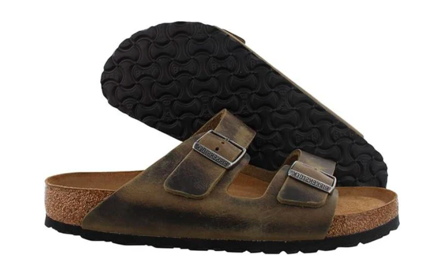 Birkenstock Arizona Soft Footbed Oiled Leather Faded Khaki Sandal