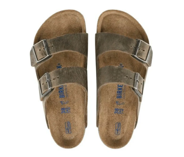 Birkenstock Arizona Soft Footbed Oiled Leather Faded Khaki Sandal