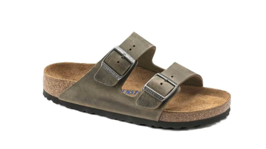 Birkenstock Arizona Soft Footbed Oiled Leather Faded Khaki Sandal