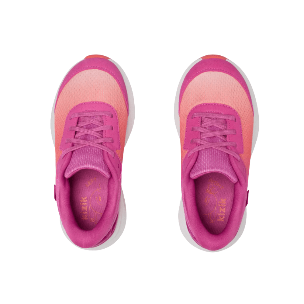 Kizik Kid's Athens 2 Hand's Free Girls Sneaker Fiery Coral/Rose Violet