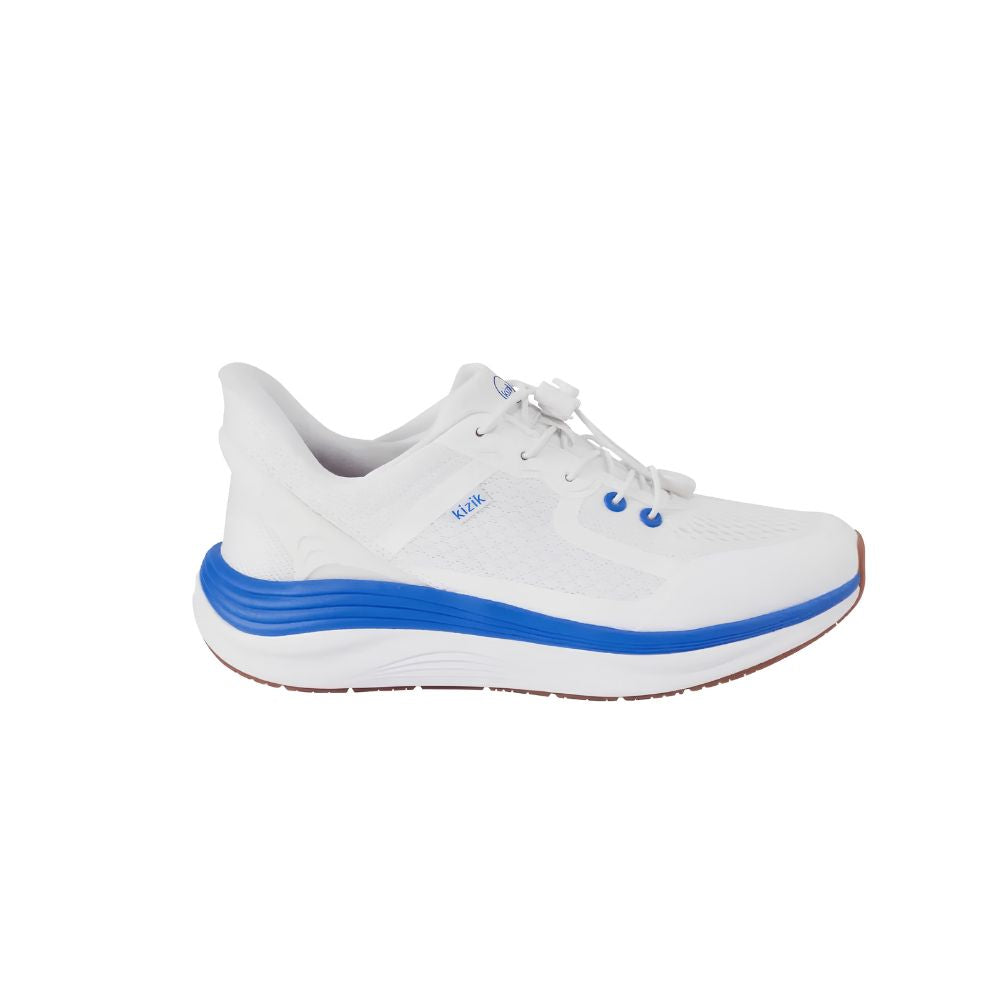 Kizik Men’s London Hands-Free Slip-On Sneakers – Bright White / Supersonic