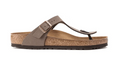 Birkenstock Gizeh – Birkibuc Women's Leather Thong Sandals Mocha 43751