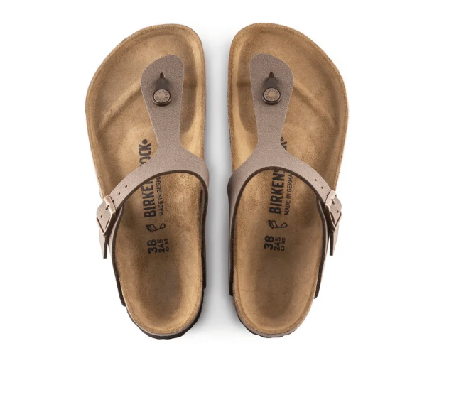 Birkenstock Gizeh – Birkibuc Women's Leather Thong Sandals Mocha 43751