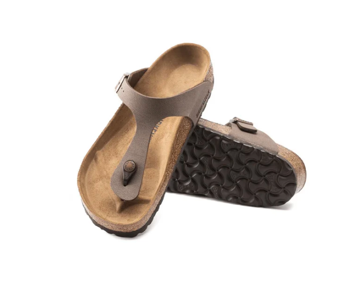 Birkenstock Gizeh – Birkibuc Women's Leather Thong Sandals Mocha 43751