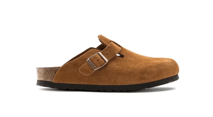 Birkenstock Boston Soft Footbed Unisex Suede Leather Clog Sandals - Mink