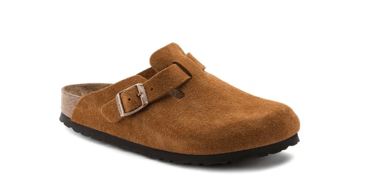Birkenstock Boston Soft Footbed Unisex Suede Leather Clog Sandals - Mink