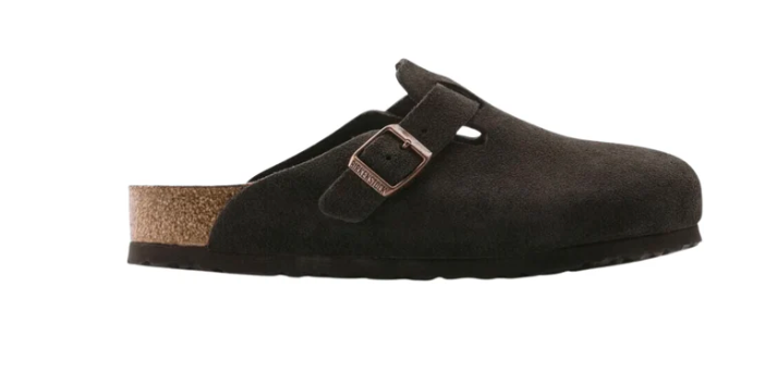 Birkenstock Boston Soft Footbed Suede Leather Clog Sandals - Mocha