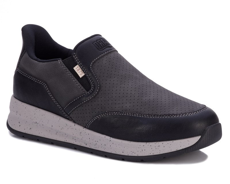 Drew Shoe Caleb Men's Hands-Free Slip-On - Comfort Nubuck Leather Sneaker with Spacious Fit