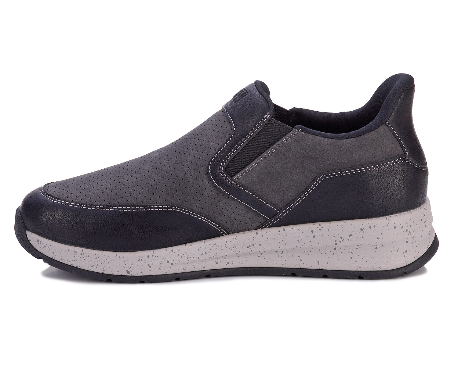 Drew Shoe Caleb Men's Hands-Free Slip-On - Comfort Nubuck Leather Sneaker with Spacious Fit