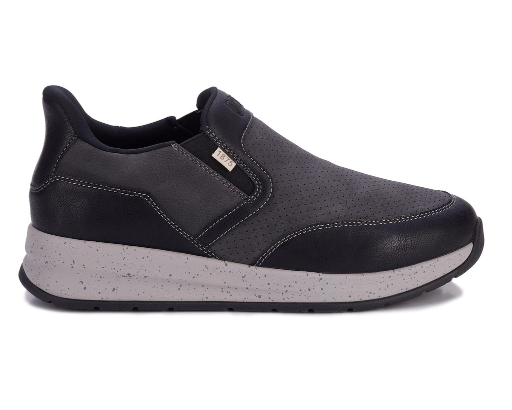 Drew Shoe Caleb Men's Hands-Free Slip-On - Comfort Nubuck Leather Sneaker with Spacious Fit