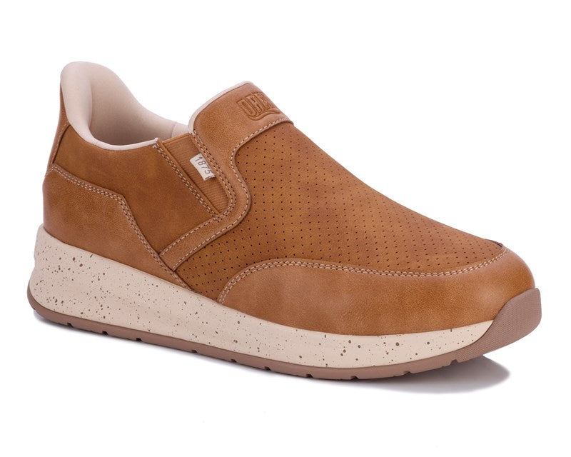 Drew Shoe Caleb Men's Hands-Free Slip-On - Comfort Nubuck Leather Sneaker with Spacious Fit