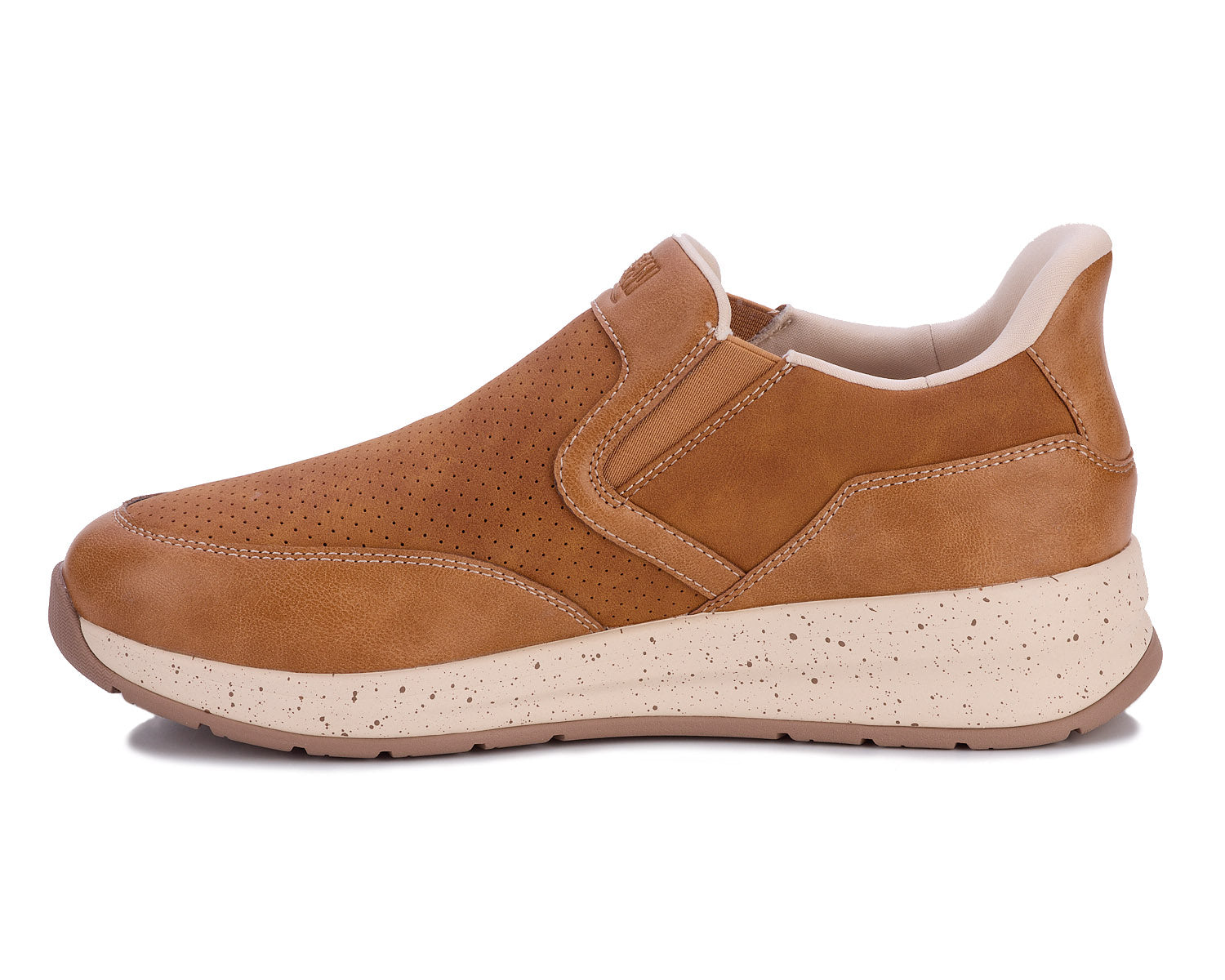 Drew Shoe Caleb Men's Hands-Free Slip-On - Comfort Nubuck Leather Sneaker with Spacious Fit