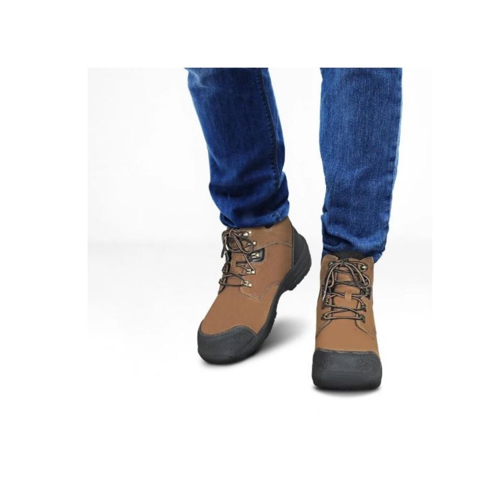 Orthofeet Men’s Granite Waterproof Safety Work Boots – Camel