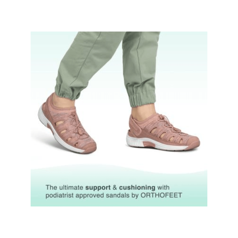 Orthofeet Women’s Laguna Adjustable Stretch No Tie Sandal Peach
