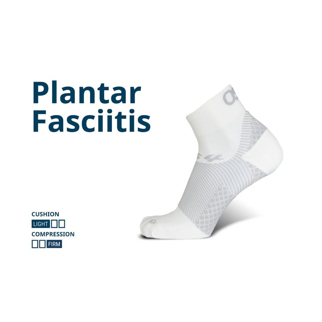 OS1st Plantar Fasciitis Socks No Show White