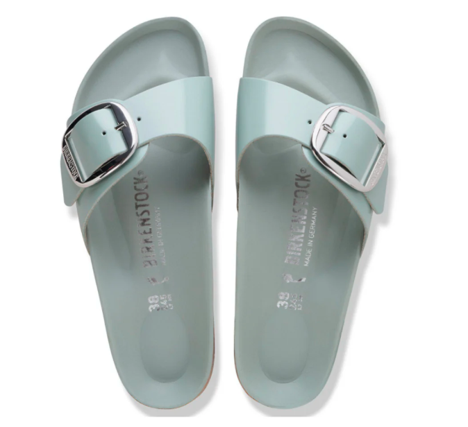 Birkenstock Madrid Big Buckle Patent Leather Sandals – Pure Sage
