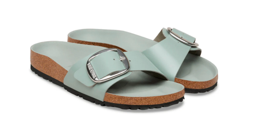 Birkenstock Madrid Big Buckle Patent Leather Sandals – Pure Sage