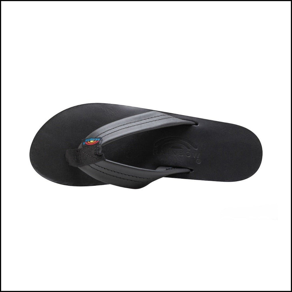 Rainbow Sandal Women's Wide Strap Double Layer Sandal - Black Classic Leather