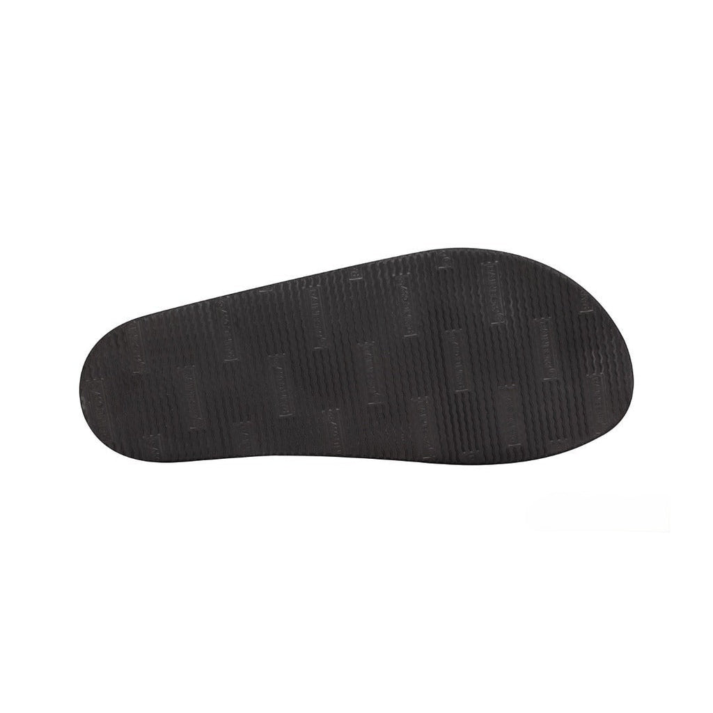 Rainbow Sandals Men's Leather Double Layer Wide Strap Leather Flip Flop - Black