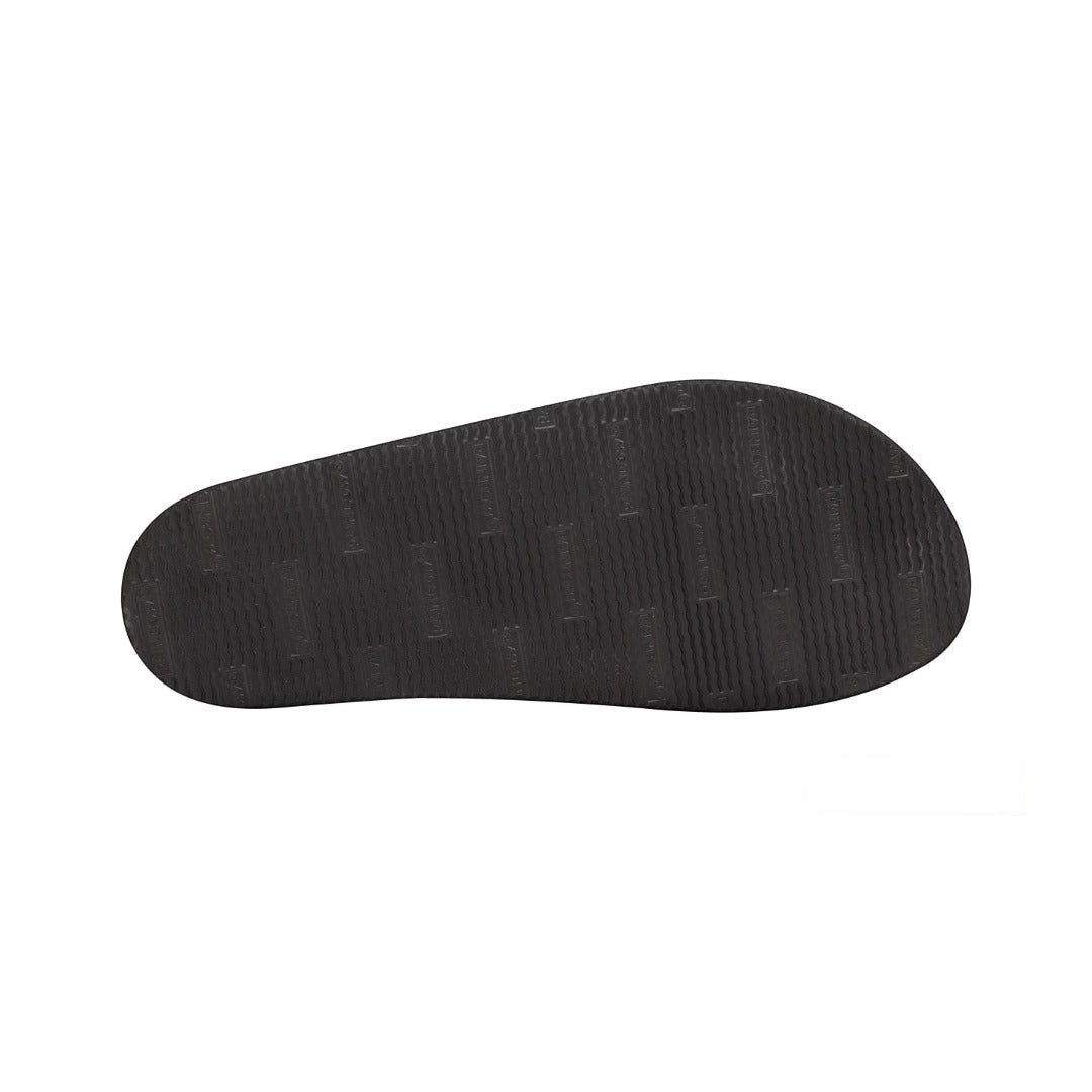 Rainbow Sandals Men's Leather Double Layer Wide Strap Leather Flip Flop - Black