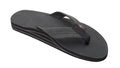 Rainbow Sandals Men's Leather Double Layer Wide Strap Leather Flip Flop - Black