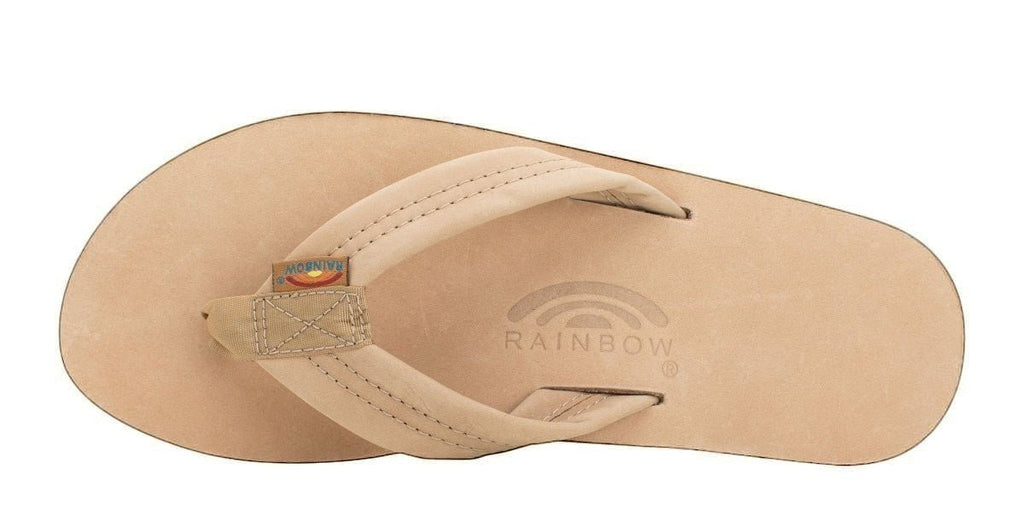 Rainbow Sandals Men's Leather Double Layer Wide Strap Leather Flip Flop - Sierra Brown