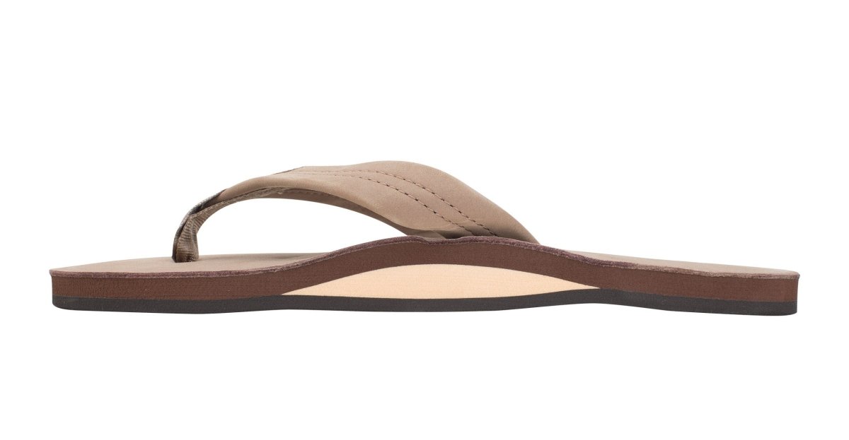 Rainbow Sandals Men's Single Layer Wide Strap Premier Leather - Dark Brown