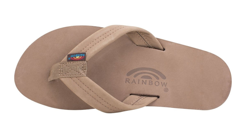 Rainbow Sandals Men's Single Layer Wide Strap Premier Leather - Dark Brown