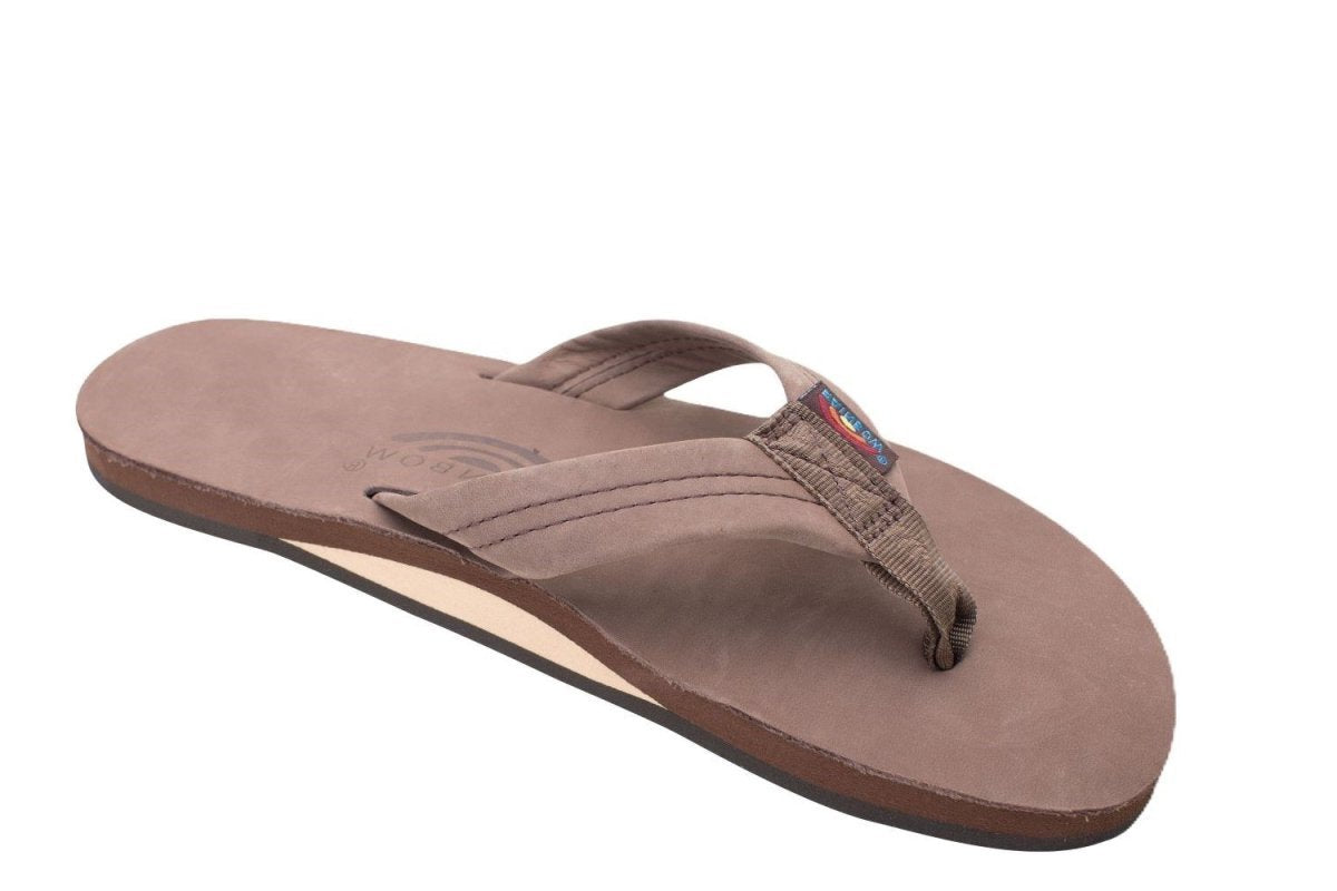 Rainbow Sandals Men's Single Layer Wide Strap Premier Leather -  Expresso