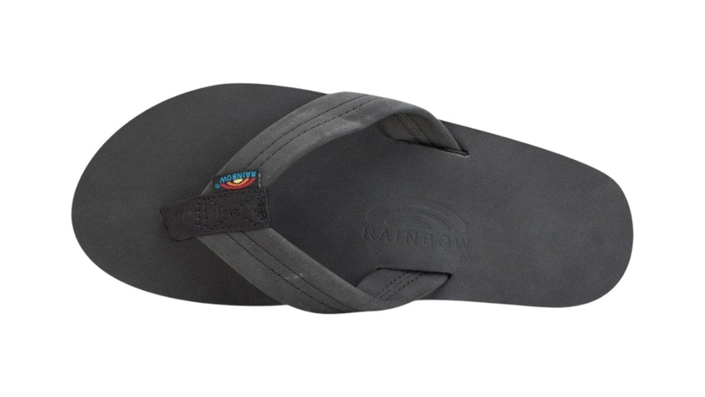 Rainbow Sandals Men's Single Layer Wide Strap Premier Leather  - Black