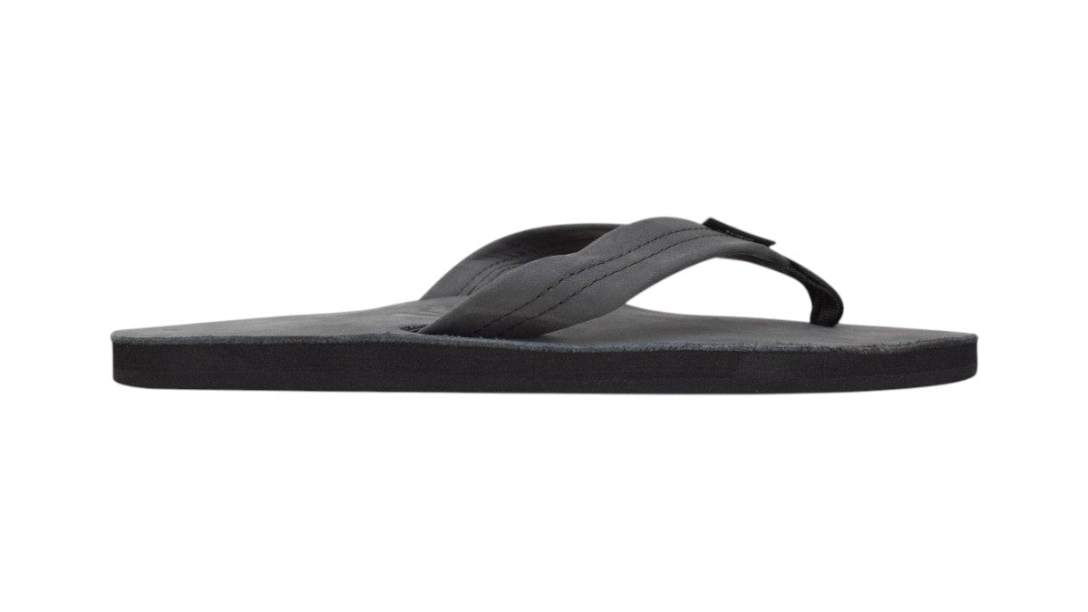 Rainbow Sandals Men's Single Layer Wide Strap Premier Leather  - Black